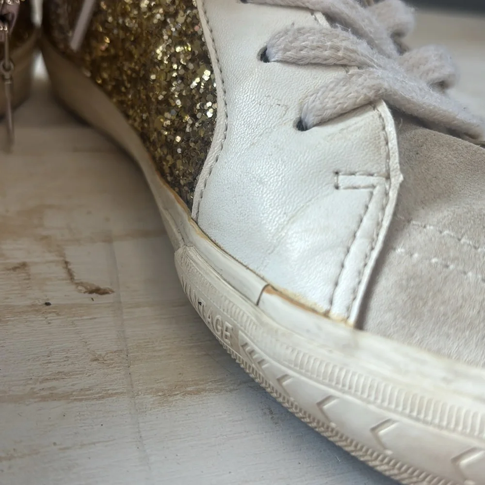 Vintage Havana Gold Glitter High Top‎ Sneakers Womens Size 6